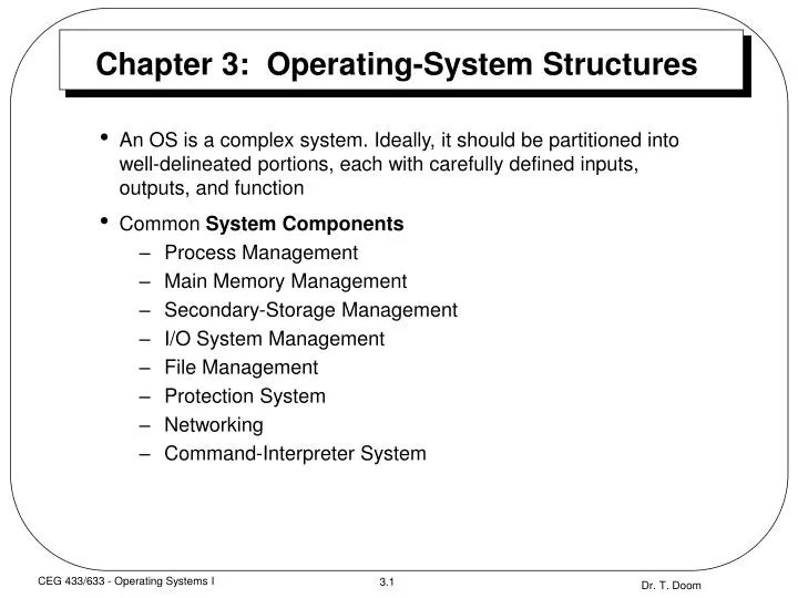 PPT Chapter 3 OperatingSystem Structures PowerPoint Presentation