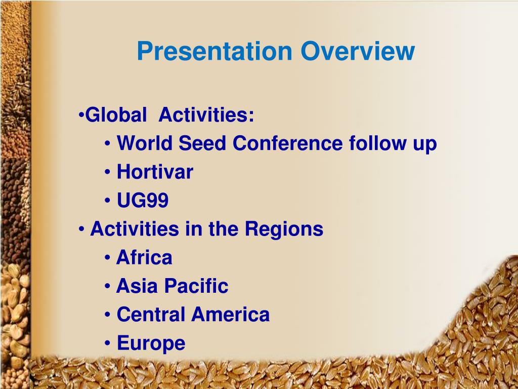 PPT FAO (AGP) Plant Production and Protection Division Seed Group