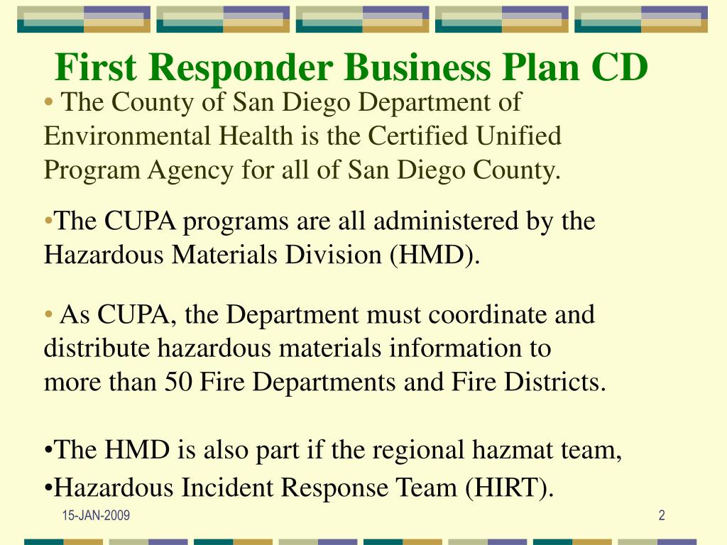 PPT San Diego County Department of Environmental Health Hazardous