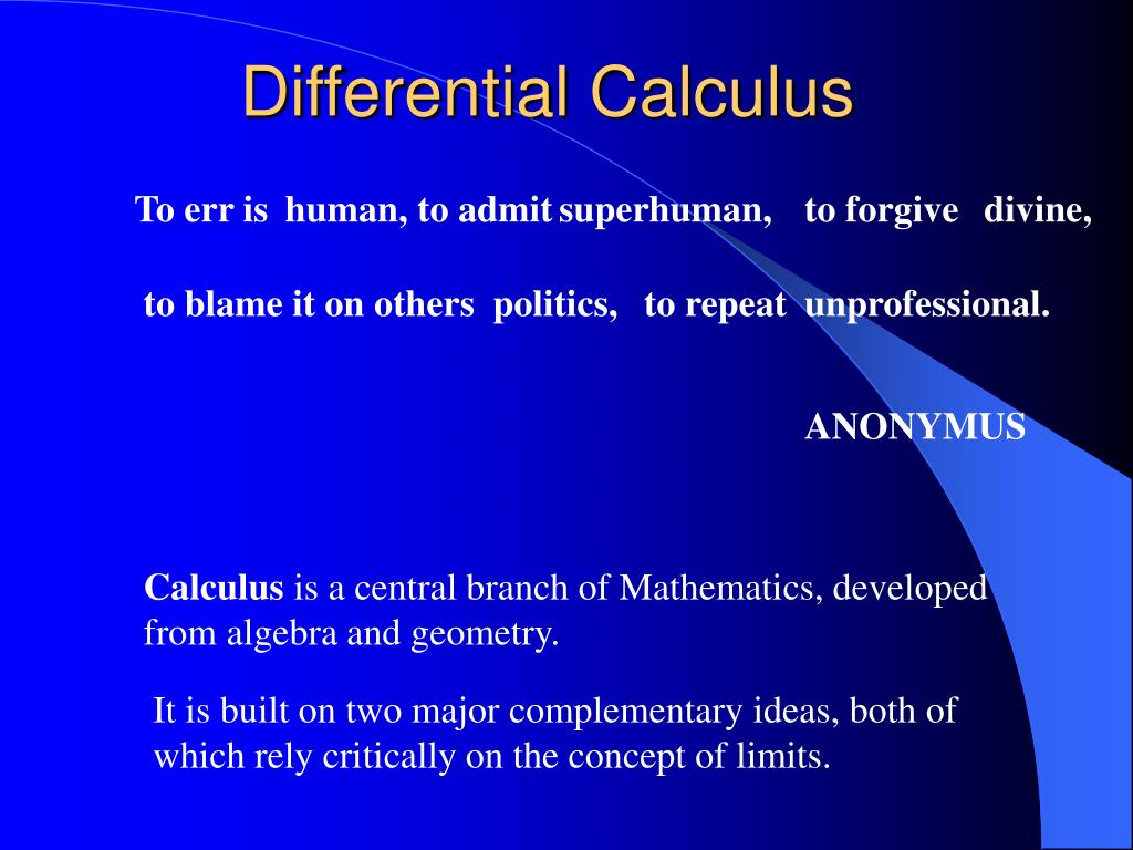 PPT Differential Calculus PowerPoint Presentation, free download ID