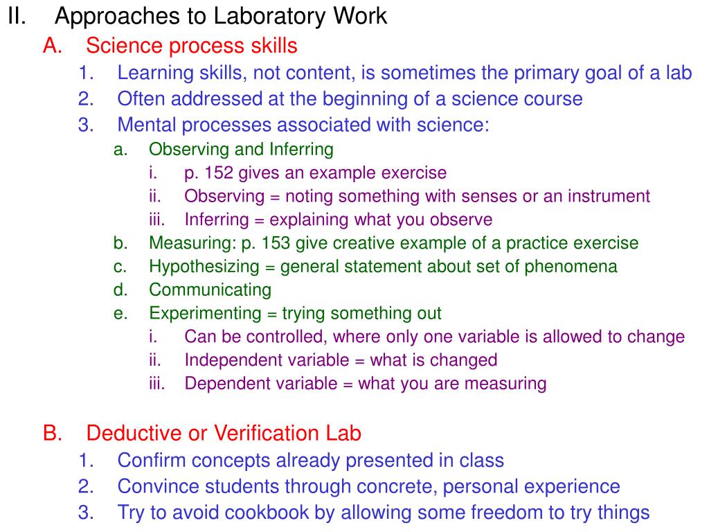 PPT Chapter 8 Laboratory and Field Work Objectives Define and give