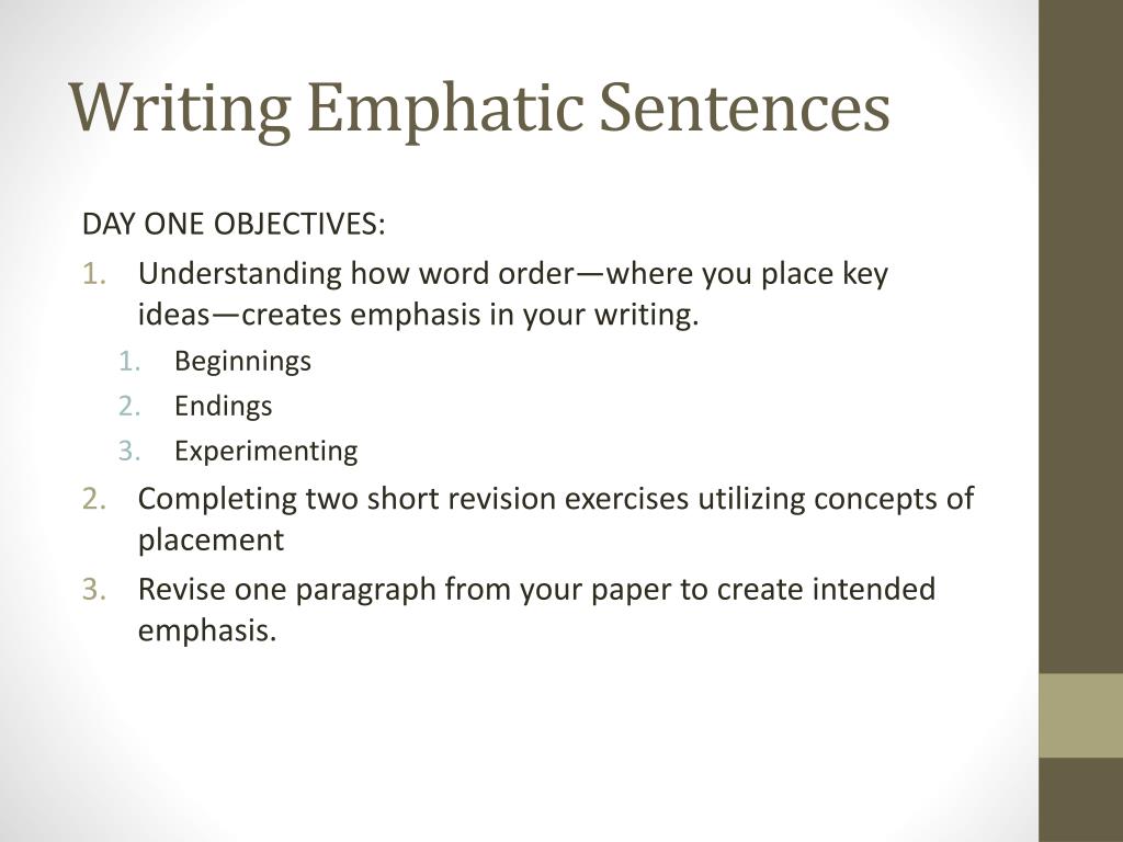 PPT Writing Emphatic Sentences PowerPoint Presentation, free download