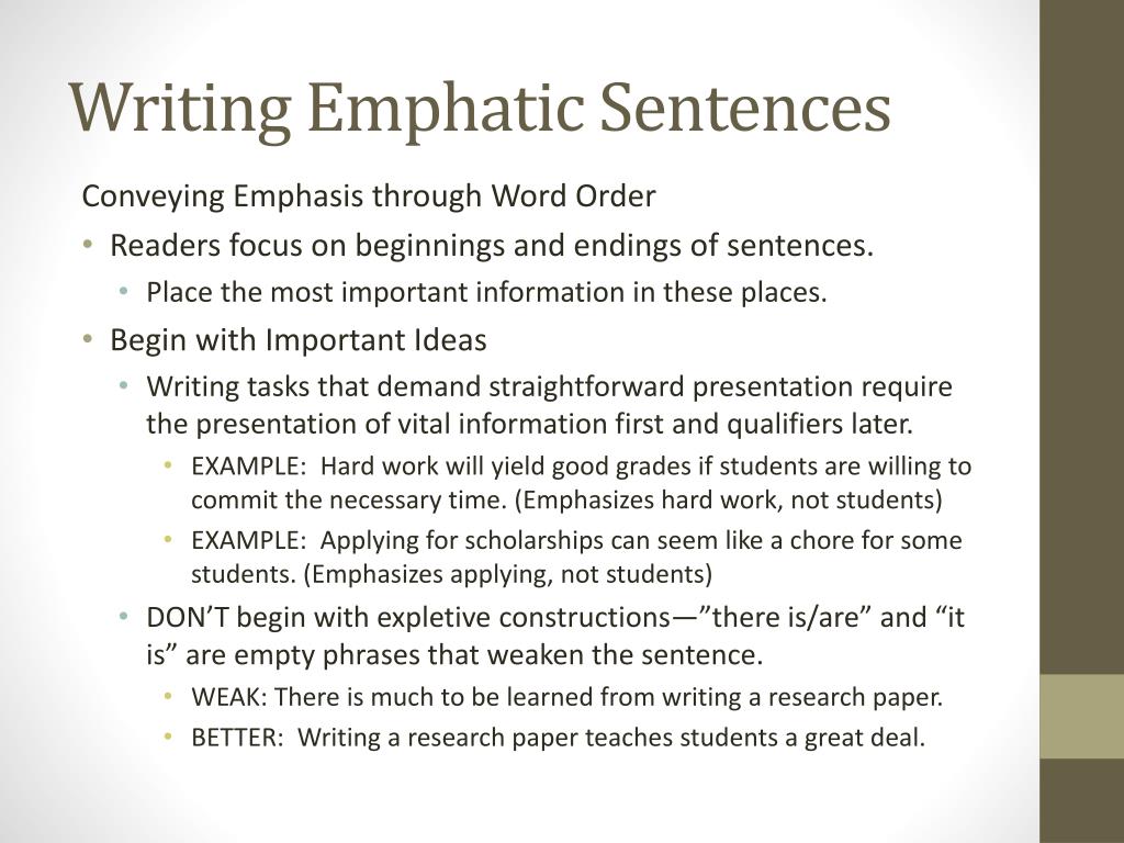 PPT Writing Emphatic Sentences PowerPoint Presentation, free download