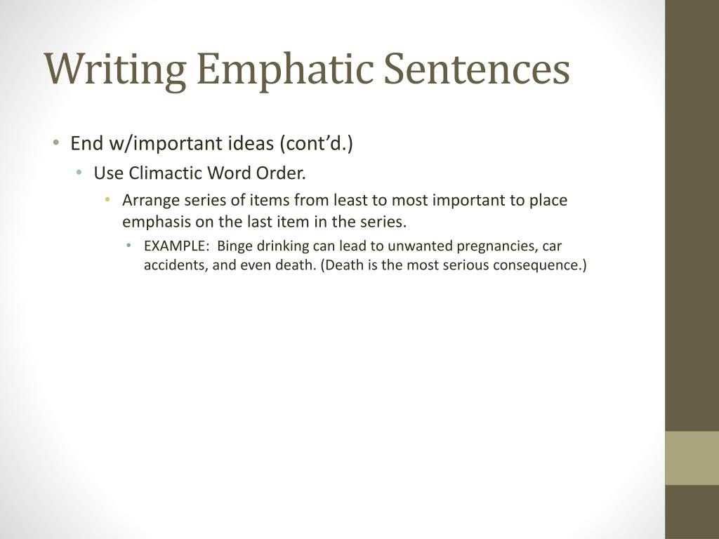 PPT Writing Emphatic Sentences PowerPoint Presentation, free download