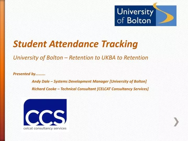 PPT Student Attendance Tracking University of Bolton Retention to