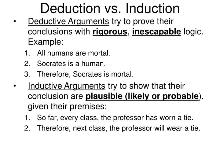 👍 Induction vs deduction examples. Social Research Methods. 20190111