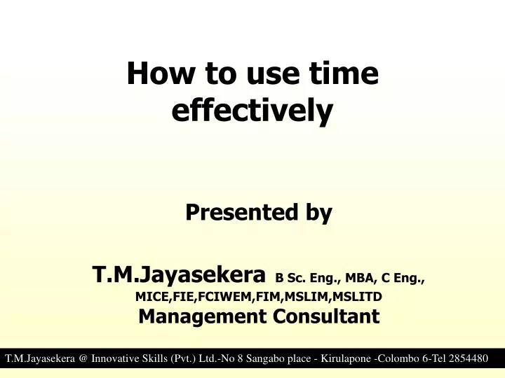 PPT How to use time effectively PowerPoint Presentation, free download ID2994030