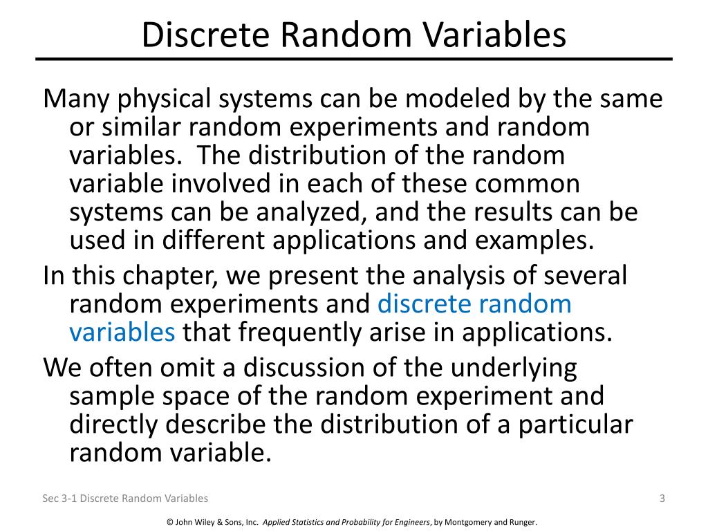 PPT Discrete Random Variables and Probability Distributions