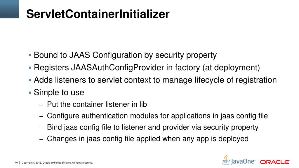 PPT Using JASPIC to Develop Portable Servlet Container Authentication