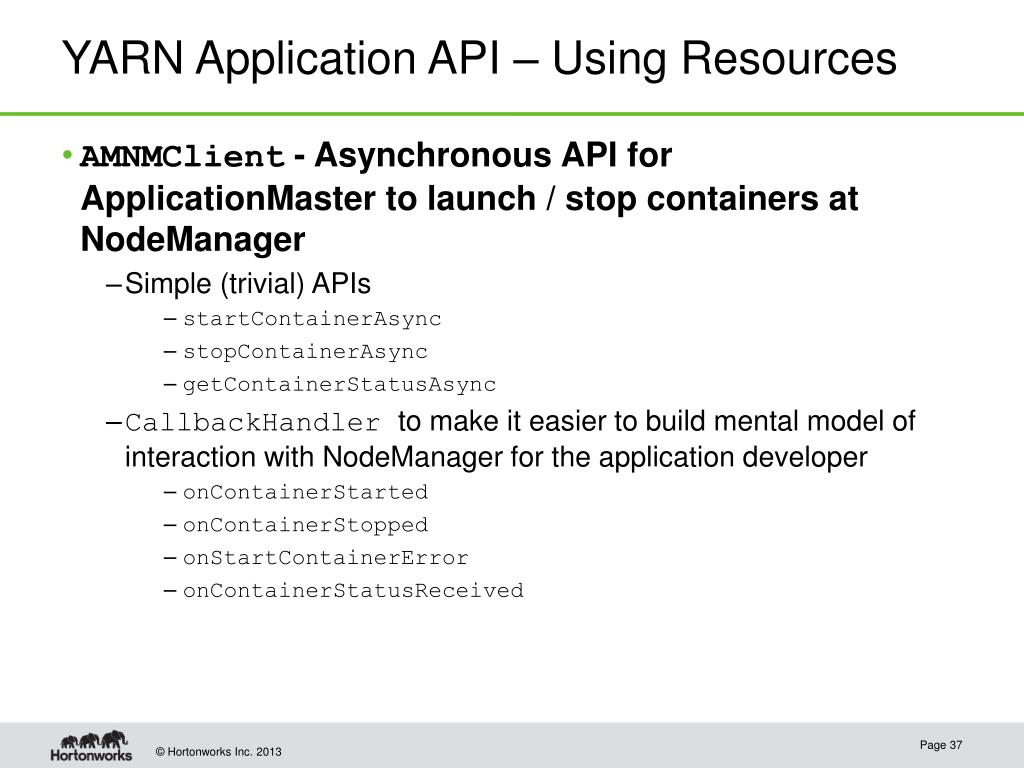PPT Apache Hadoop YARN Enabling next generation data applications