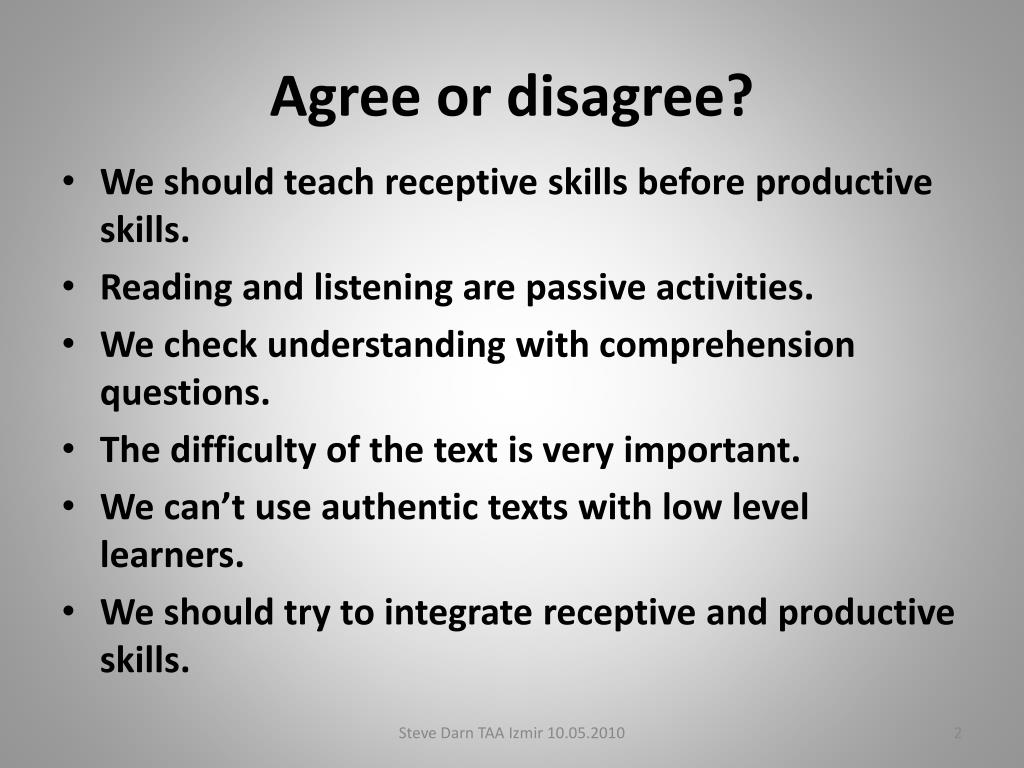 PPT Teaching Receptive Skills PowerPoint Presentation