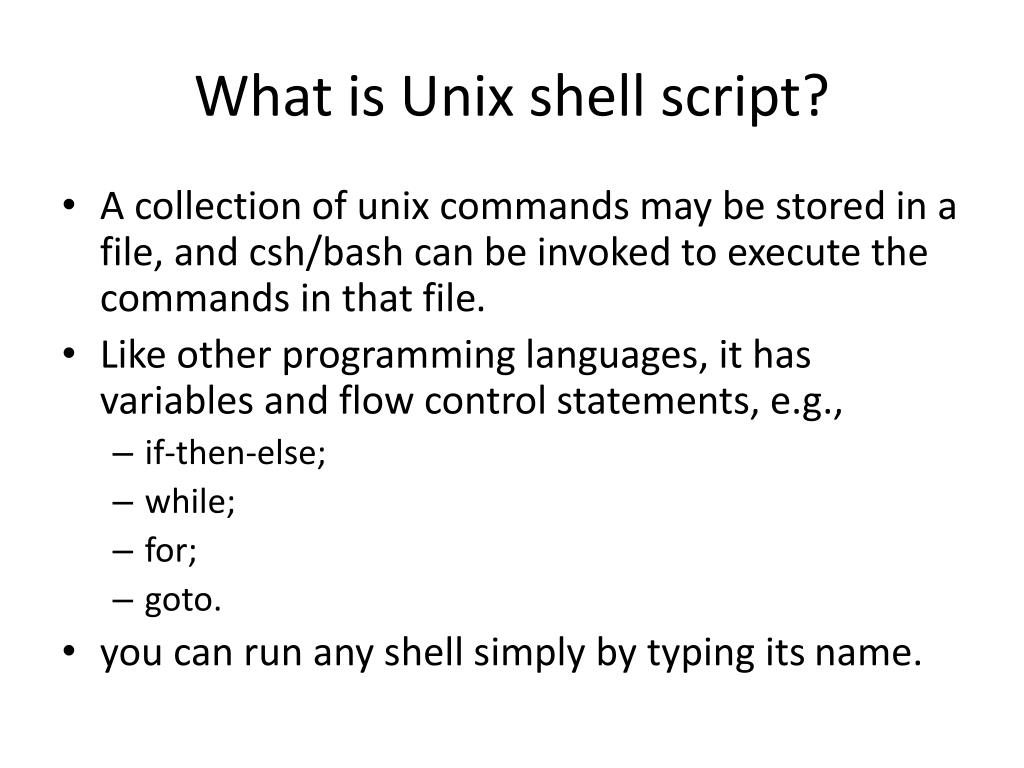 PPT Using Unix Shell Scripts to Manage Large Data PowerPoint