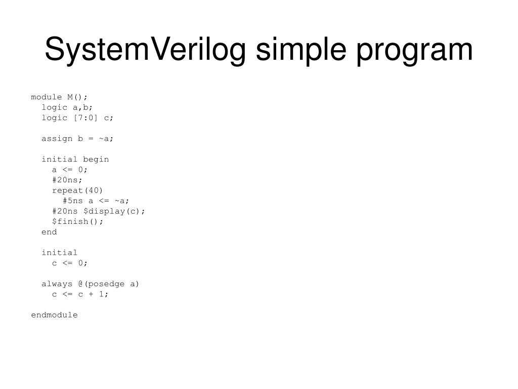PPT SystemVerilog basics PowerPoint Presentation, free download ID