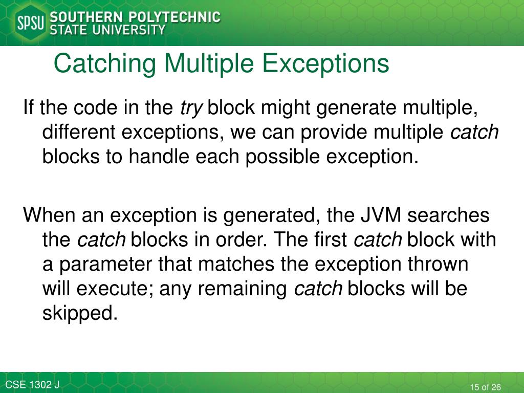 PPT Lecture 10 Exceptions PowerPoint Presentation, free download ID3014341