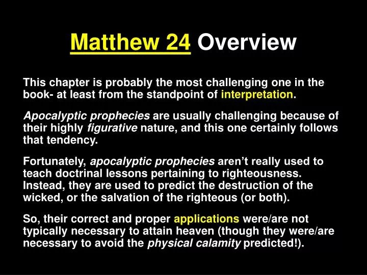 PPT Matthew 24 Overview PowerPoint Presentation, free download ID
