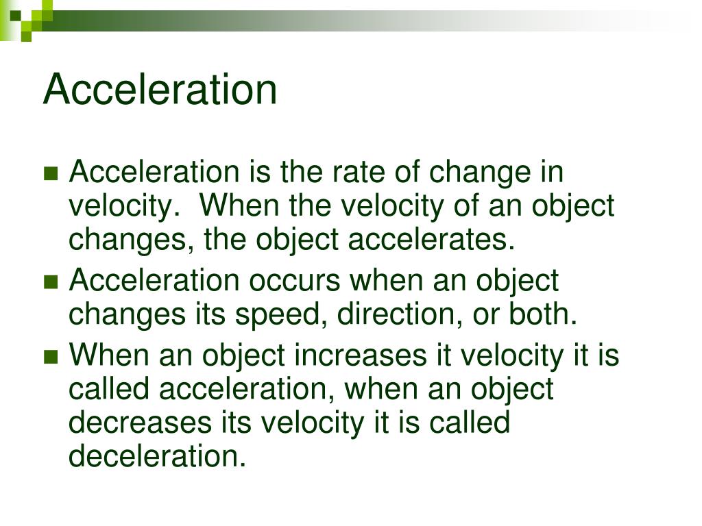 PPT Motion, Speed, Velocity, and Acceleration PowerPoint Presentation