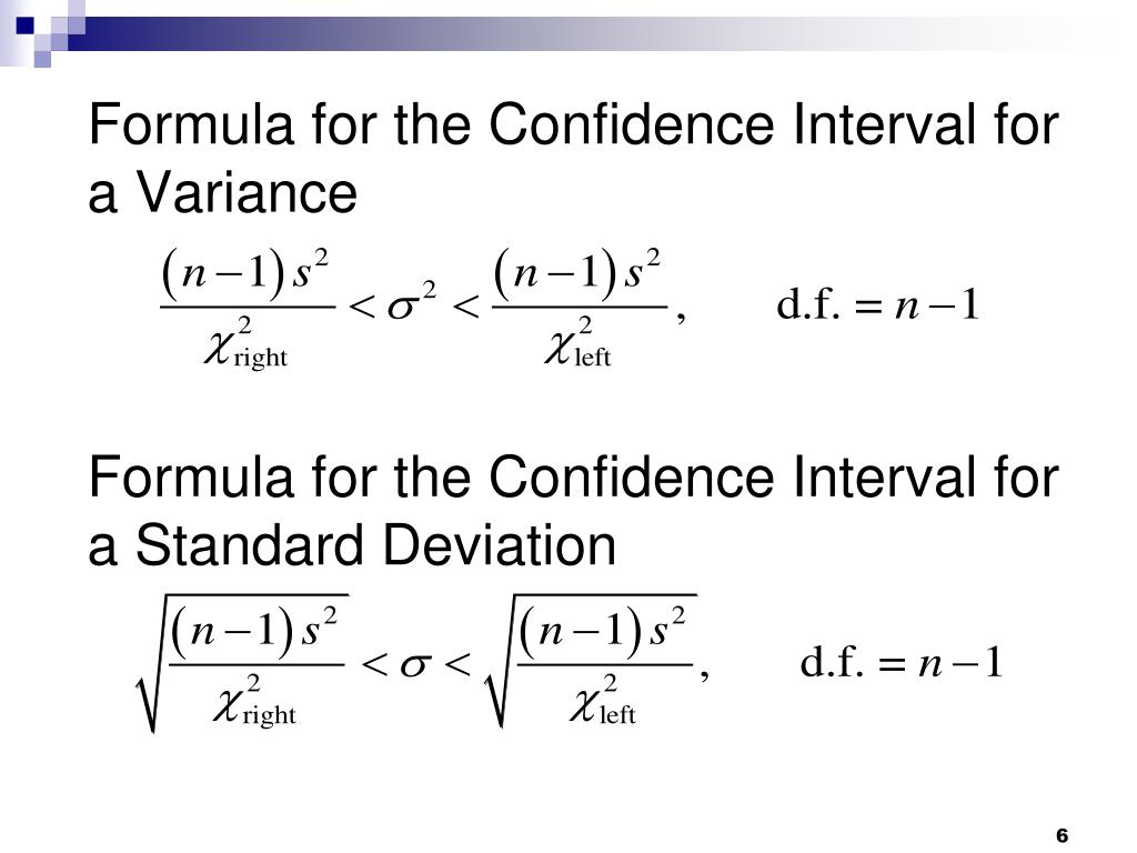 PPT 7.4 Confidence Intervals for Variance and Standard Deviation