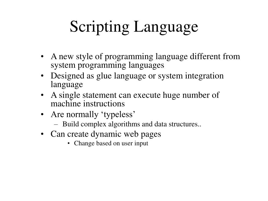 PPT Scripting Languages PowerPoint Presentation, free download ID3025115