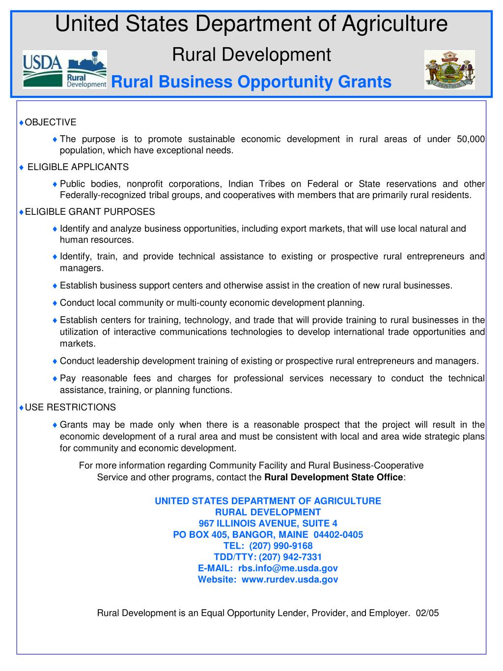 PPT United States Department of Agriculture Rural