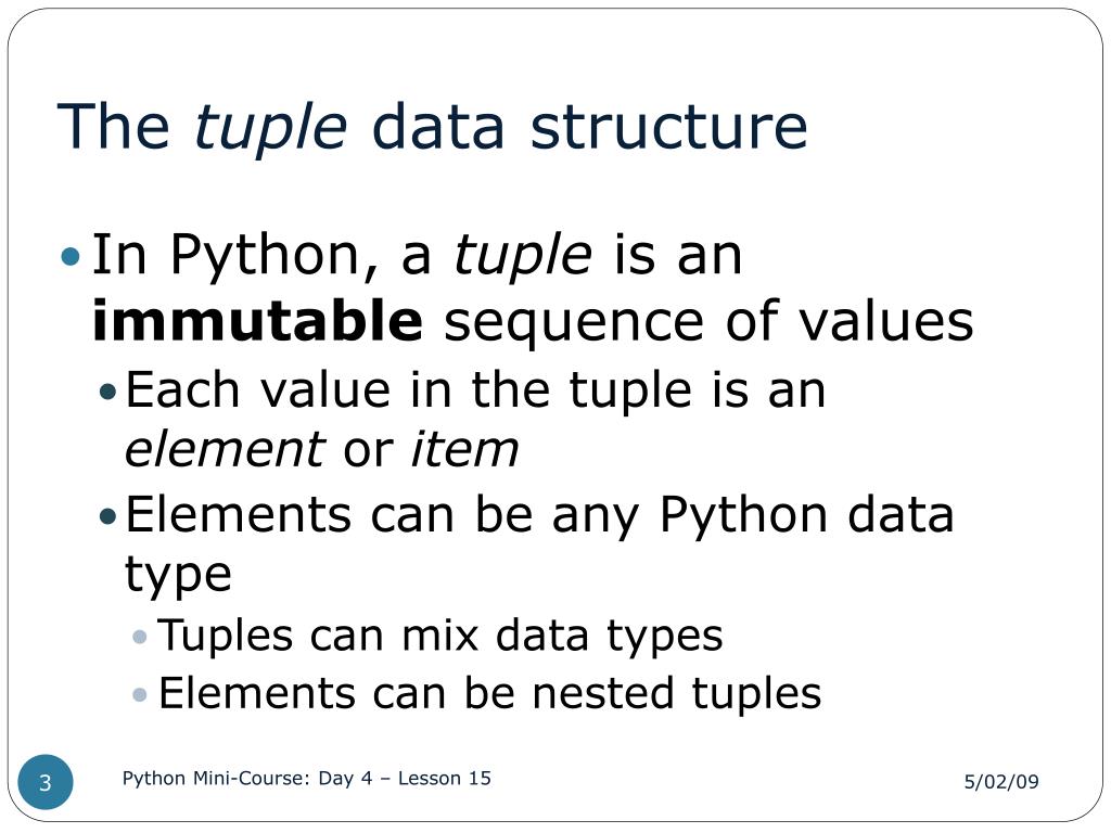PPT Day 4 Lesson 15 Tuples PowerPoint Presentation, free download