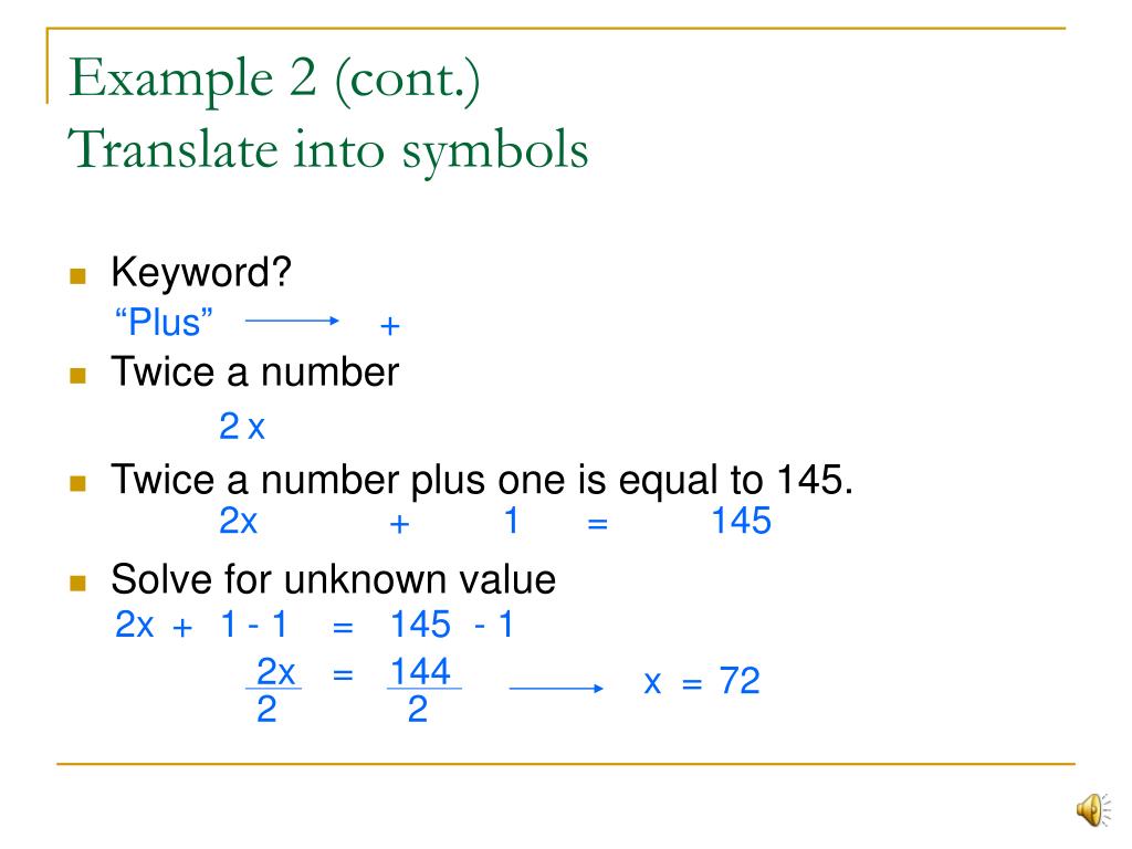 PPT Converting Word Problems into Algebraic Equations PowerPoint