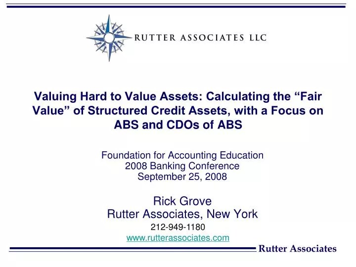 PPT Foundation for Accounting Education 2008 Banking Conference