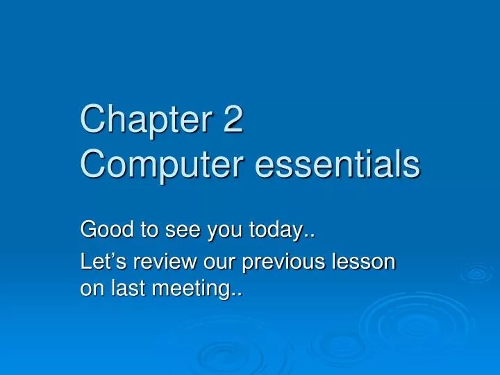 PPT Chapter 2 Computer essentials PowerPoint Presentation, free