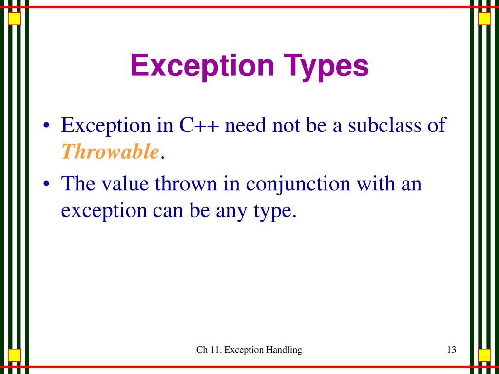 PPT Ch 11. Exception Handling PowerPoint Presentation, free download
