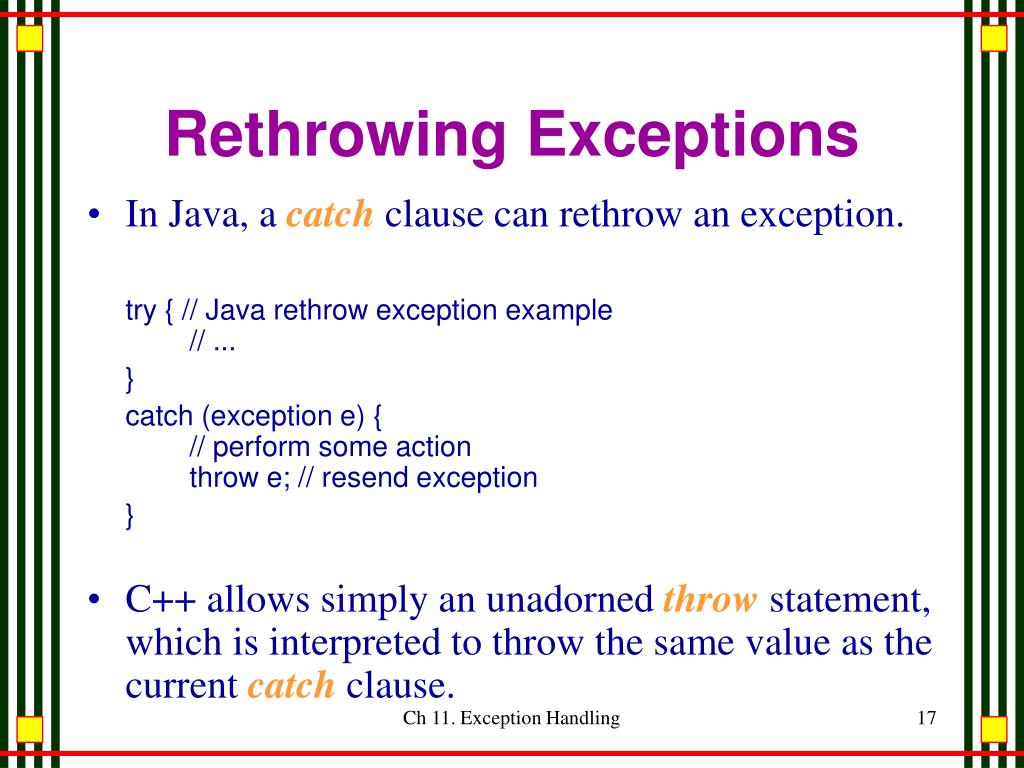 PPT Ch 11. Exception Handling PowerPoint Presentation, free download