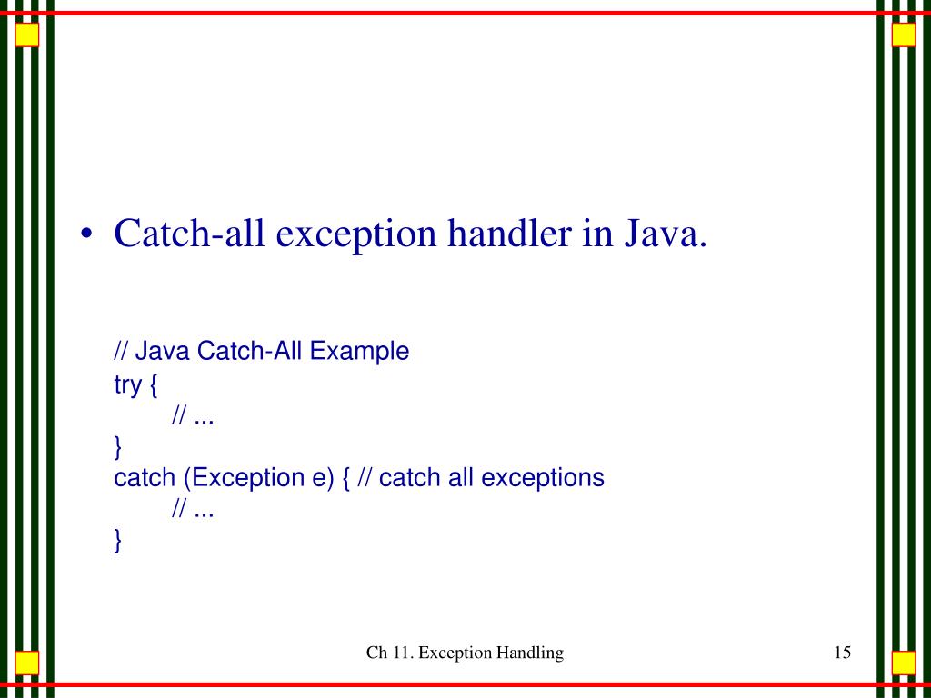 PPT Ch 11. Exception Handling PowerPoint Presentation, free download