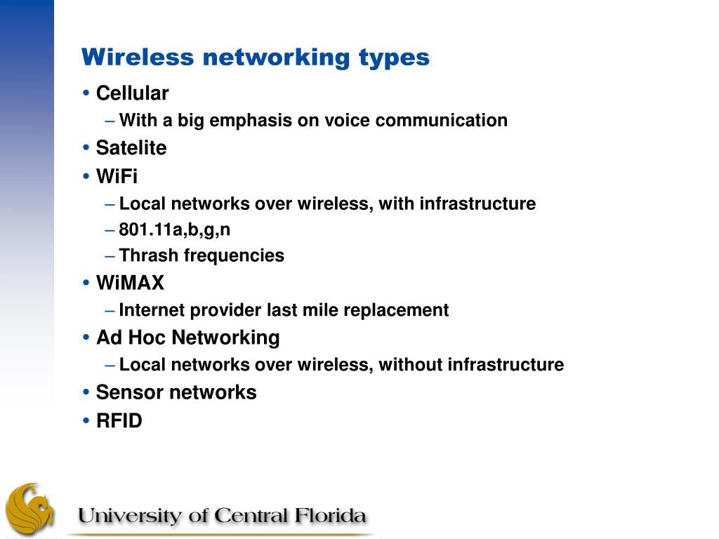 PPT Overview of Wireless Networks Cellular Mobile Ad hoc Sensor