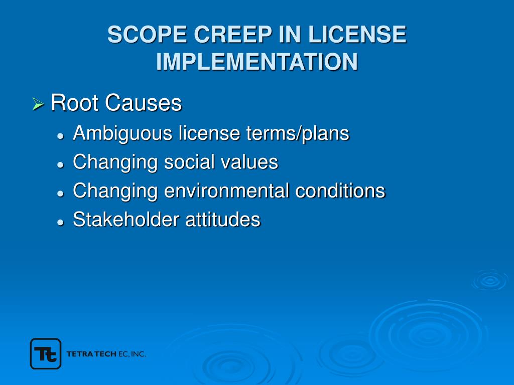 PPT SCOPE CREEP IN LICENSE IMPLEMENTATION PowerPoint Presentation