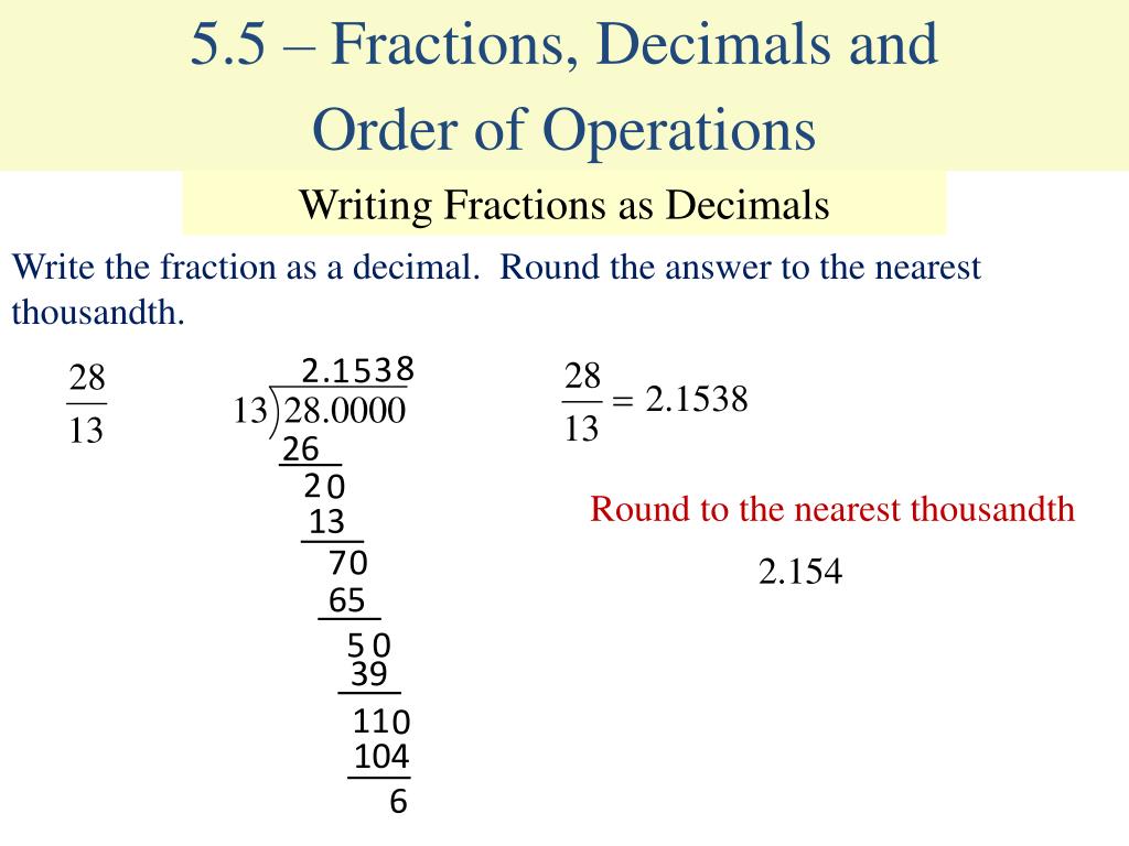 PPT 5.4 Dividing Decimals PowerPoint Presentation, free download