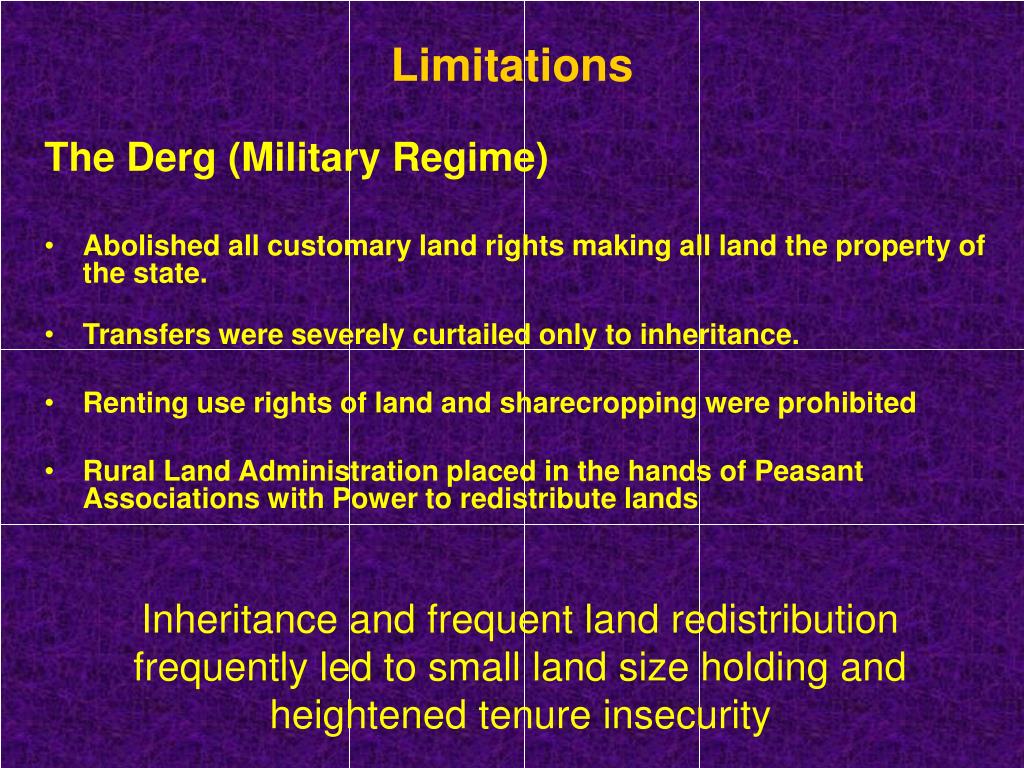 PPT Removing Limitations of Current Ethiopian Rural Land Policy and