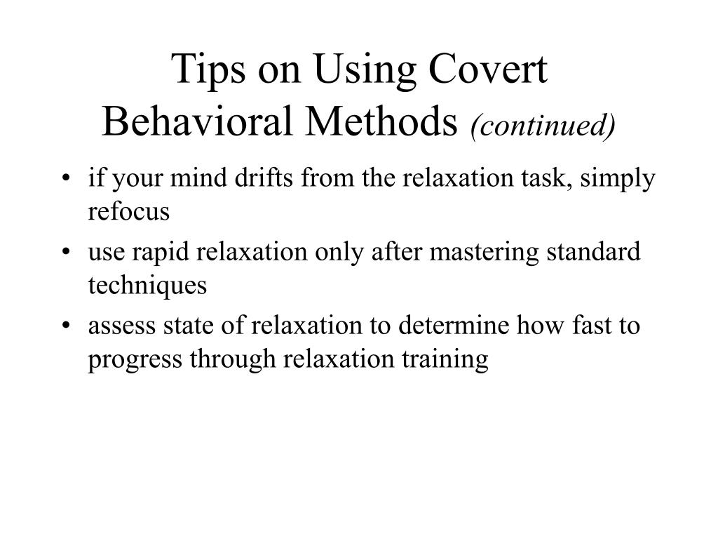 PPT Chapter 7 Covert Behavioral Methods for Changing Respondent