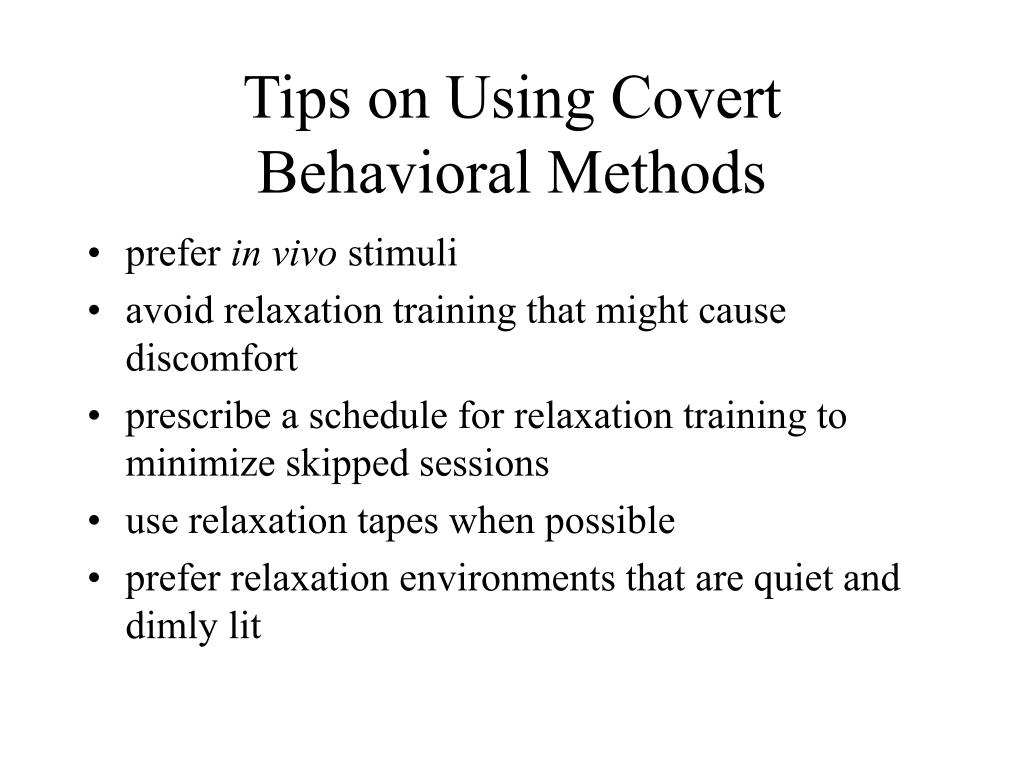 PPT Chapter 7 Covert Behavioral Methods for Changing Respondent