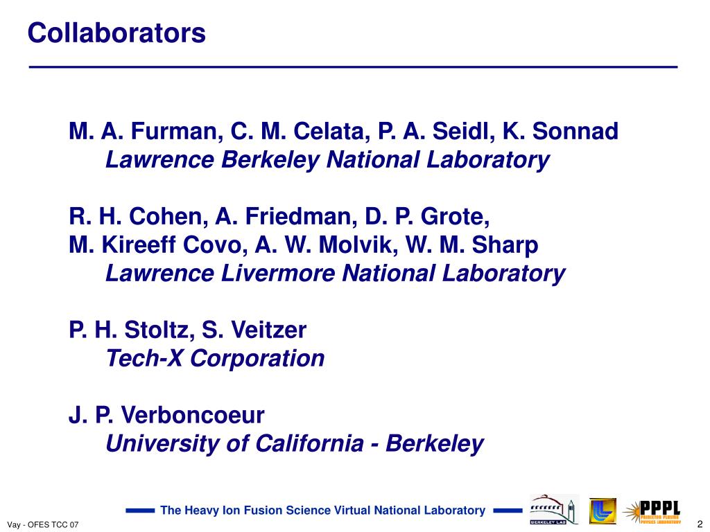 PPT JeanLuc Vay Heavy Ion Fusion Science Virtual National Laboratory