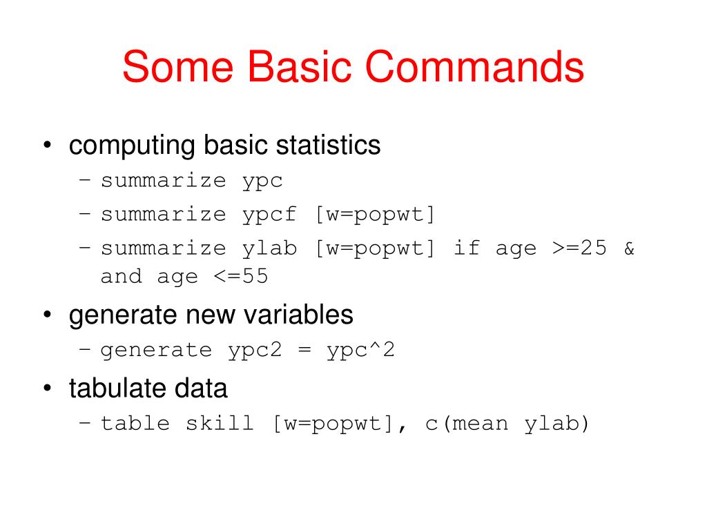 PPT INTRODUCTION TO STATA PowerPoint Presentation, free download ID