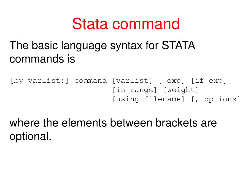 PPT INTRODUCTION TO STATA PowerPoint Presentation, free download ID