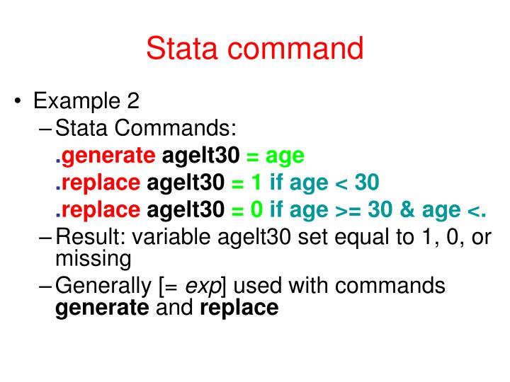 PPT INTRODUCTION TO STATA PowerPoint Presentation ID3042975