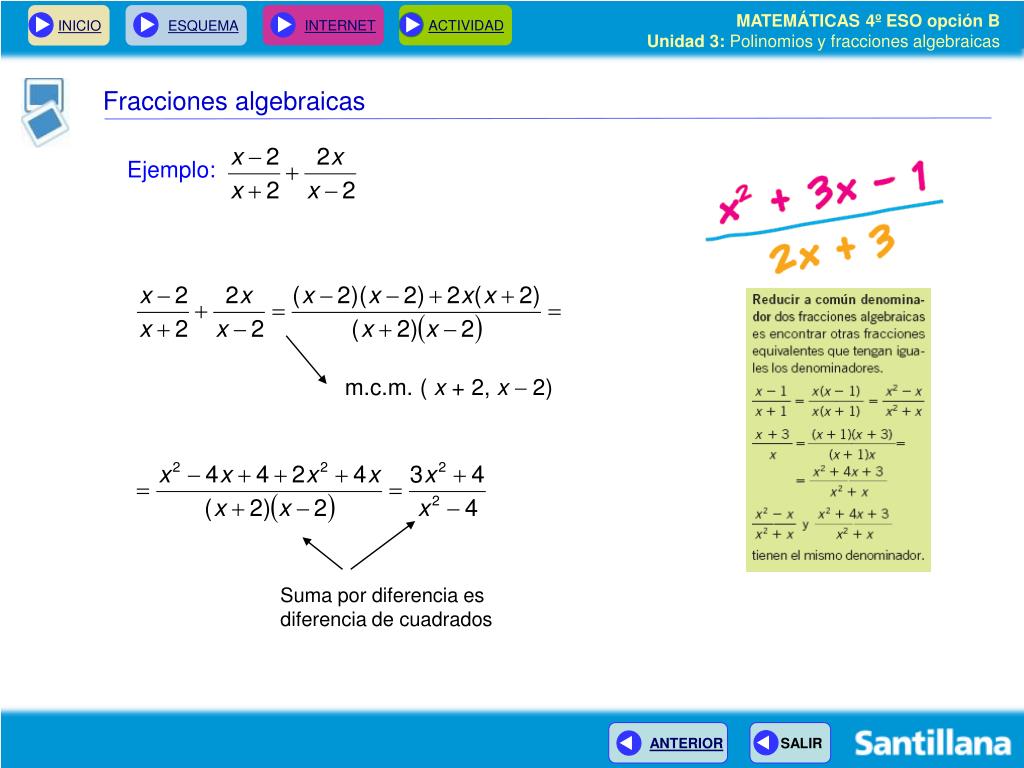 PPT Polinomios y fracciones algebraicas PowerPoint