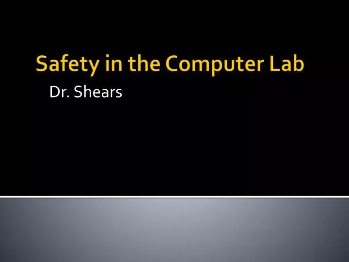 PPT Safety in the Computer Lab PowerPoint Presentation, free download