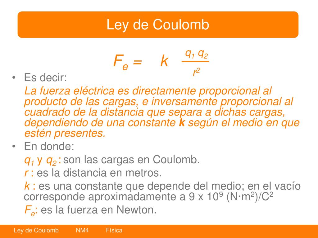 PPT Ley de Coulomb PowerPoint Presentation, free download ID3055351
