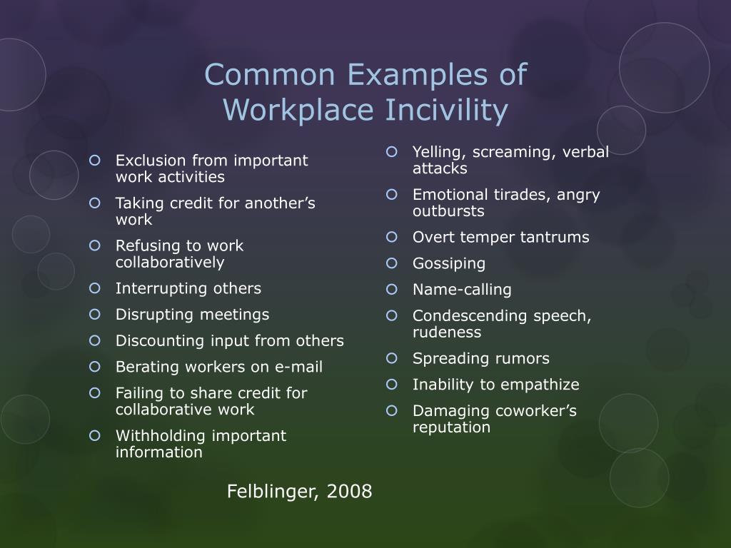 PPT Civility versus Incivility Strategies to Promote a Healthy