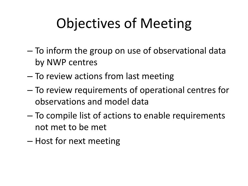 PPT Objectives of Meeting PowerPoint Presentation, free download ID