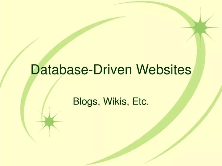 PPT DatabaseDriven Websites PowerPoint Presentation, free download