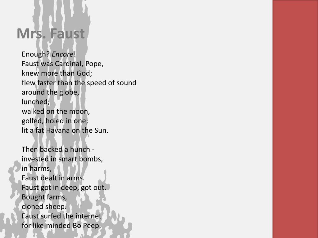 PPT Mrs. Faust By Carol Ann Duffy PowerPoint Presentation, free