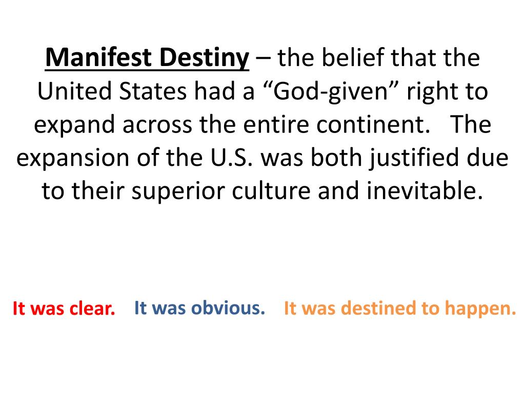 PPT What is (was) Manifest Destiny? PowerPoint Presentation, free