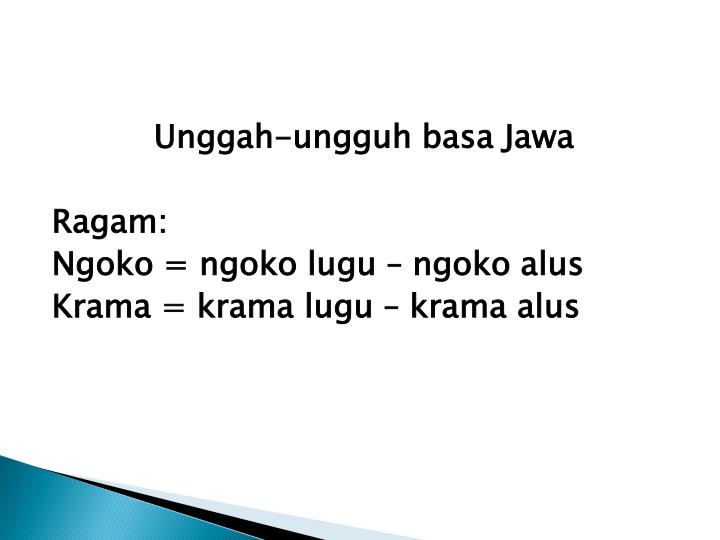 PPT Unggahungguh Basa Jawi PowerPoint Presentation ID3063218