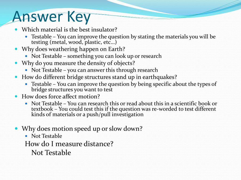 PPT Topic, Title, Testable Question and Purpose PowerPoint